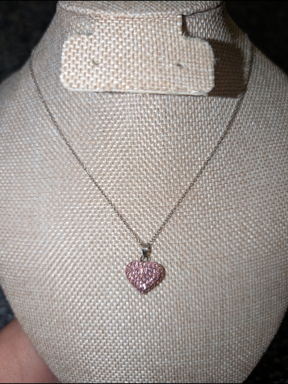 Pink Crystal Heart Pendant Necklace - Women Jewelry